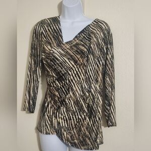 Dressbarn Collection Gold Black Elegant Blouse